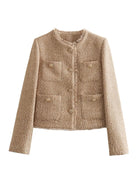 Nicole | Elegant Tweed Button Jacket - Solfae