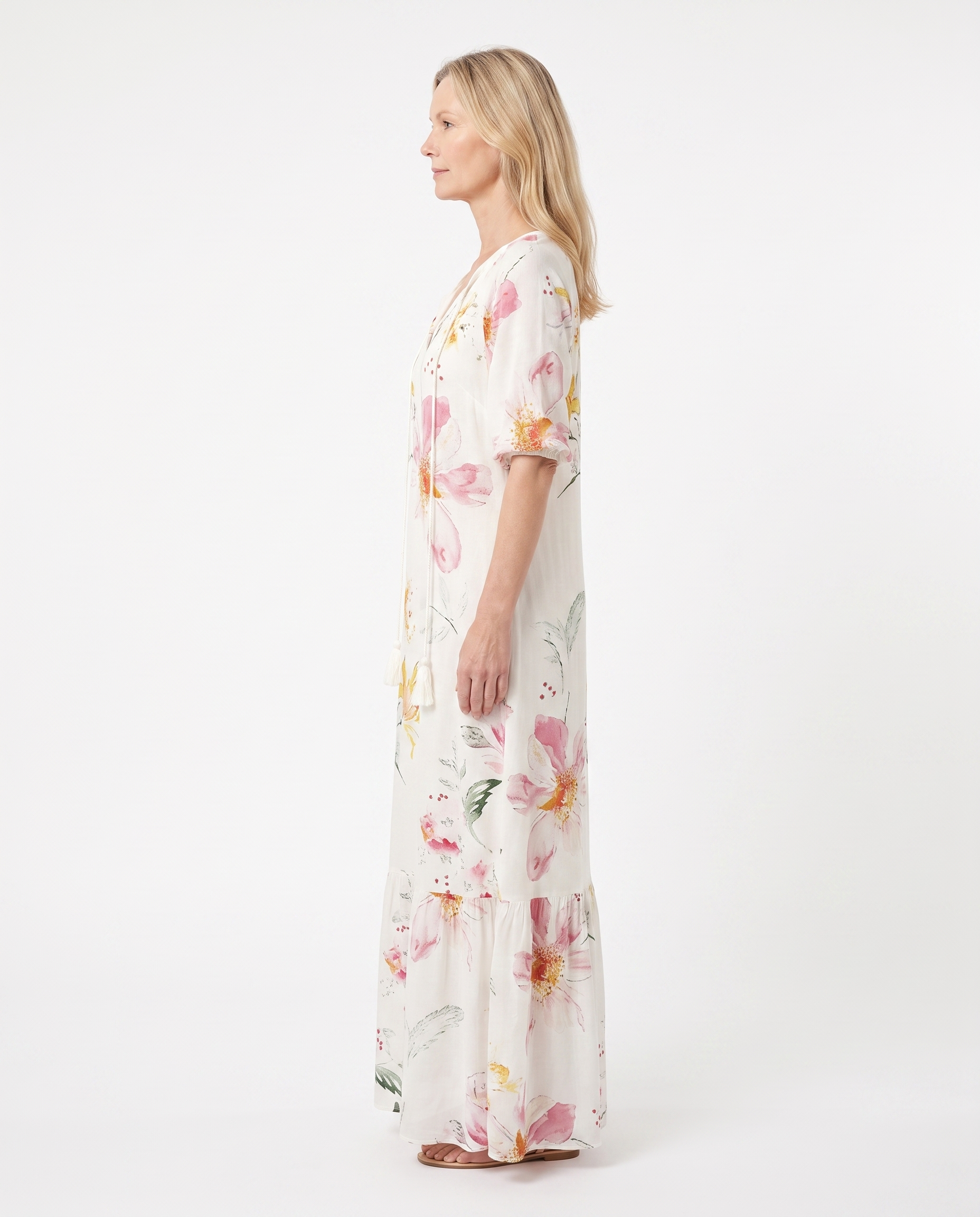 Nicole | Feminine Tie-Neck Maxi Dress - Solfae