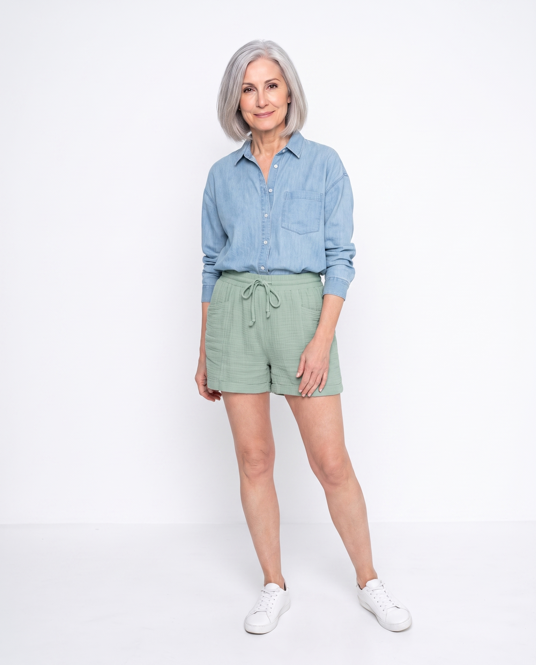 Nicole | Relaxed Cotton Drawstring Shorts - Solfae