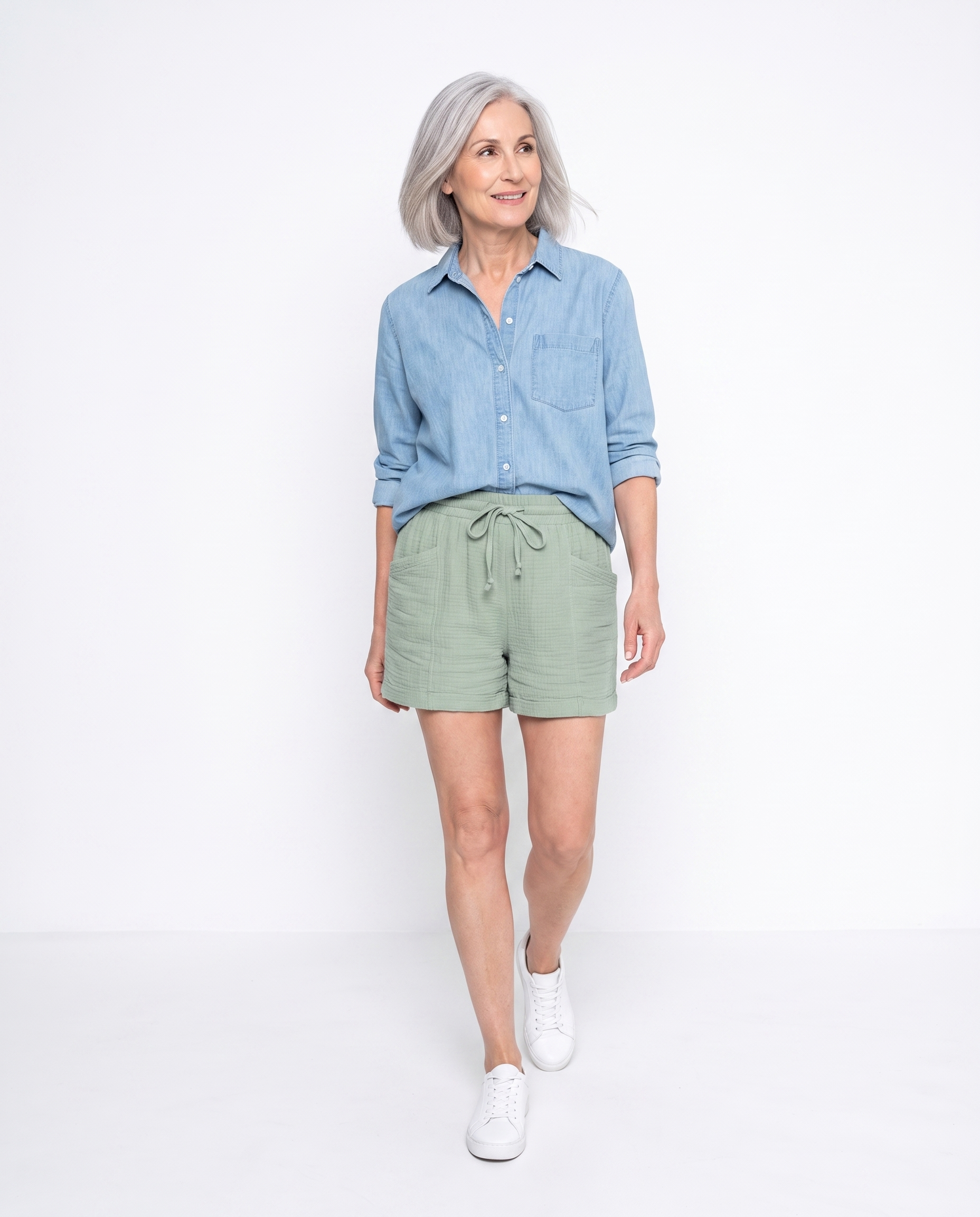 Nicole | Relaxed Cotton Drawstring Shorts - Solfae