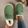 Rachel | Comfortable Corduroy Fur-Lined Slippers - Solfae