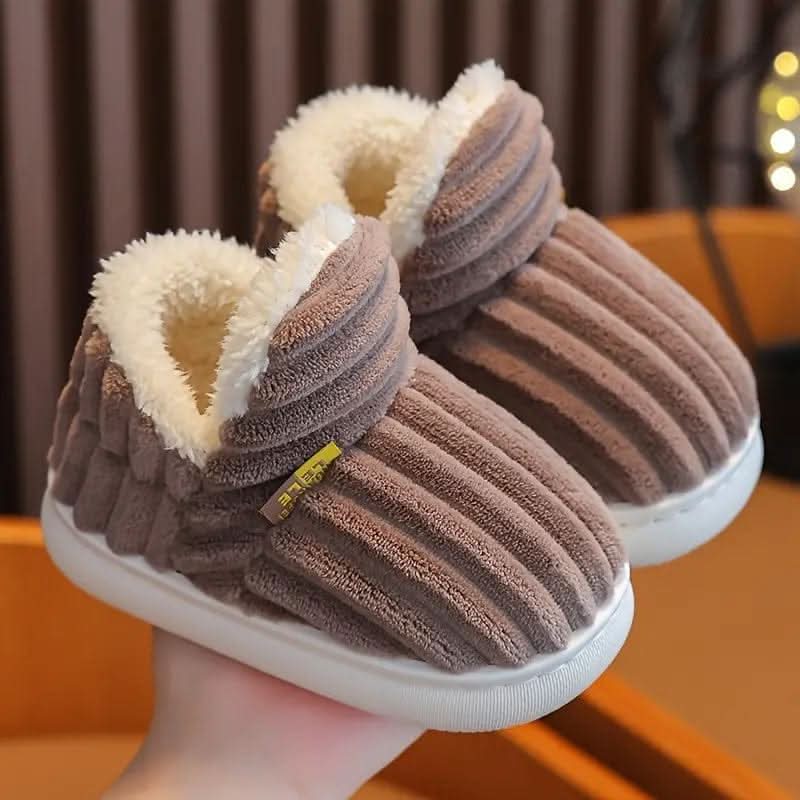 Rachel | Comfortable Corduroy Fur-Lined Slippers - Solfae