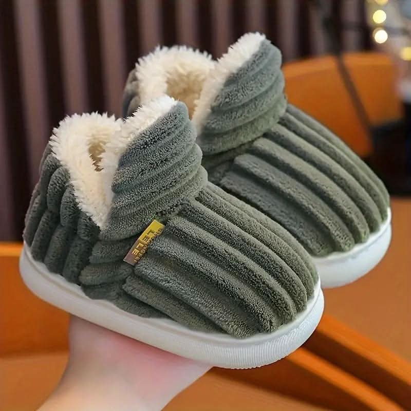 Rachel | Comfortable Corduroy Fur-Lined Slippers - Solfae