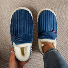 Rachel | Comfortable Corduroy Fur-Lined Slippers - Solfae
