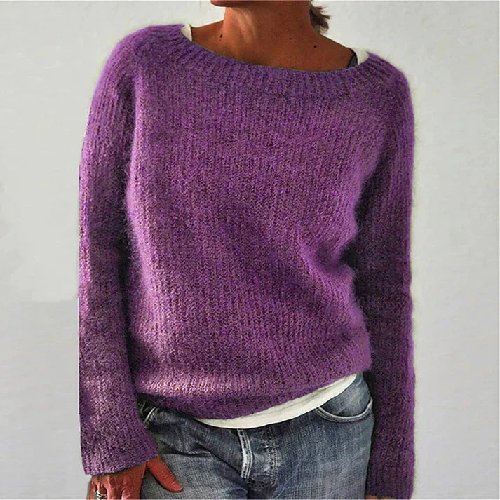 Rachel | Elegant Boat-Neck Knit Sweater - Solfae