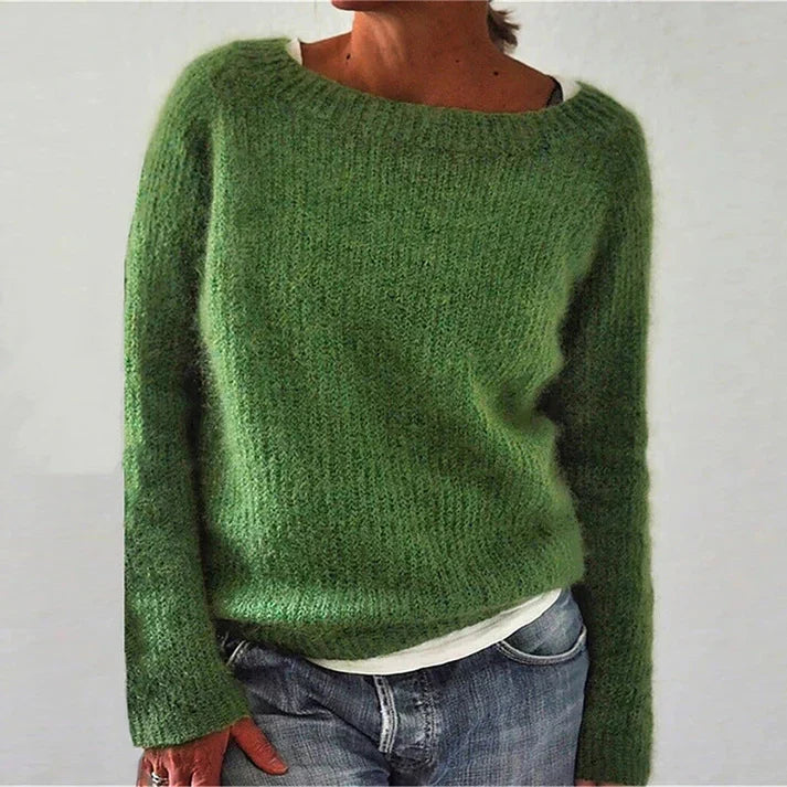 Rachel | Elegant Boat-Neck Knit Sweater - Solfae
