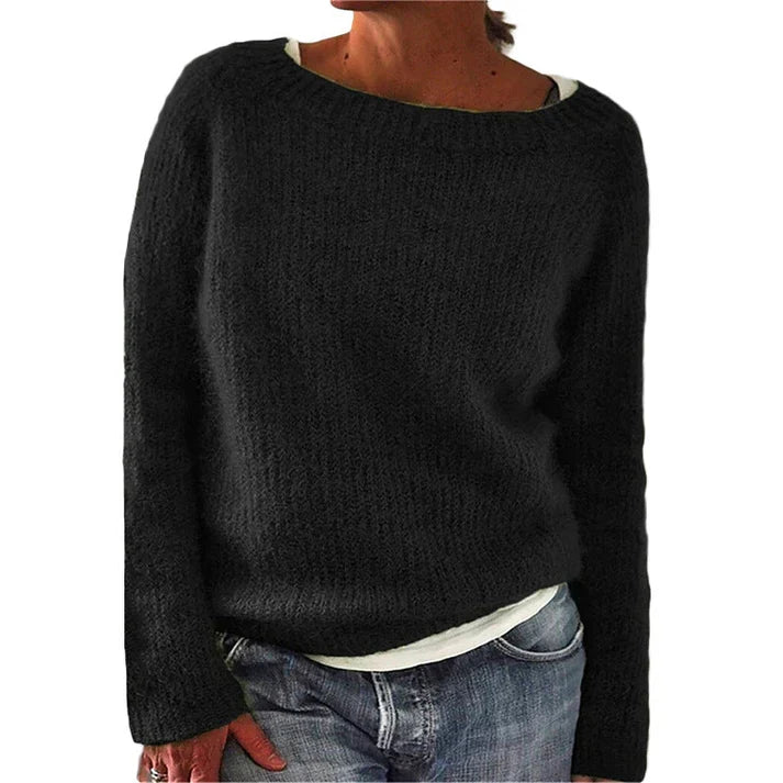 Rachel | Elegant Boat-Neck Knit Sweater - Solfae
