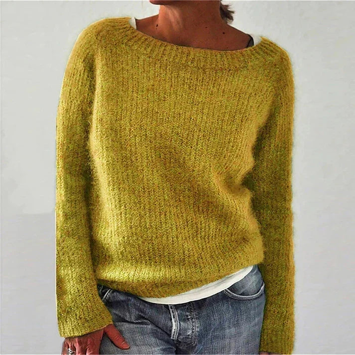 Rachel | Elegant Boat-Neck Knit Sweater - Solfae