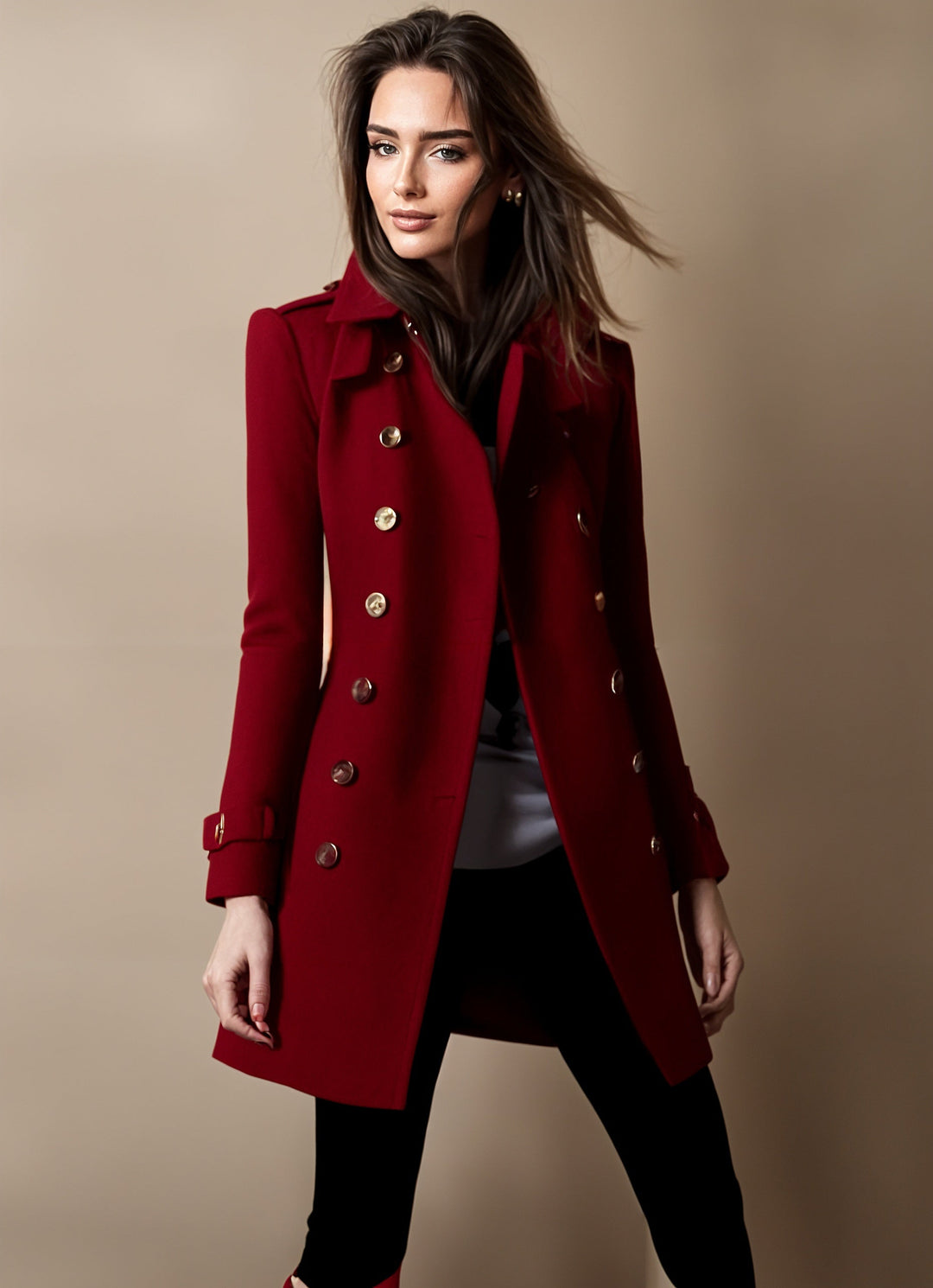 Rachel | Elegant Double-Breasted Wool Coat - Solfae