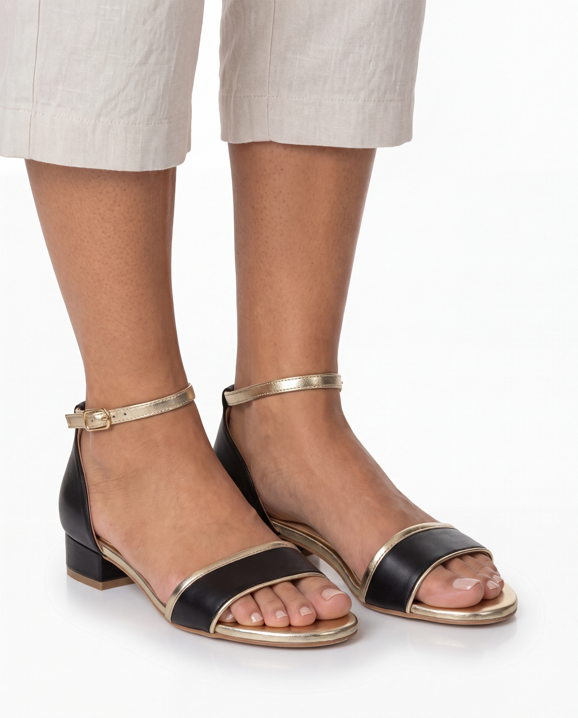 Rachel | Elegant Glitter Block-Heel Sandals - Solfae