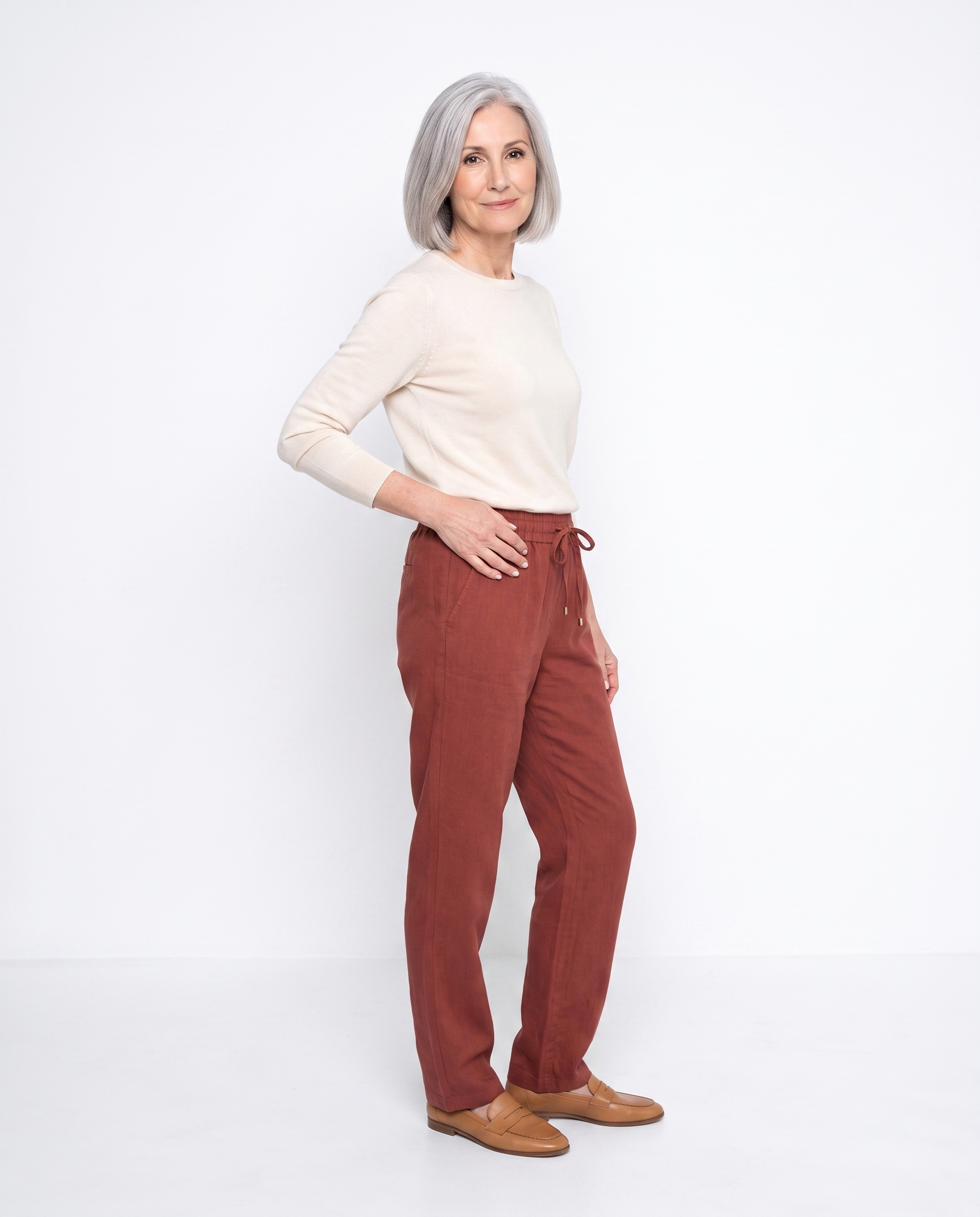Rachel | Elegant Linen Drawstring Pants - Solfae