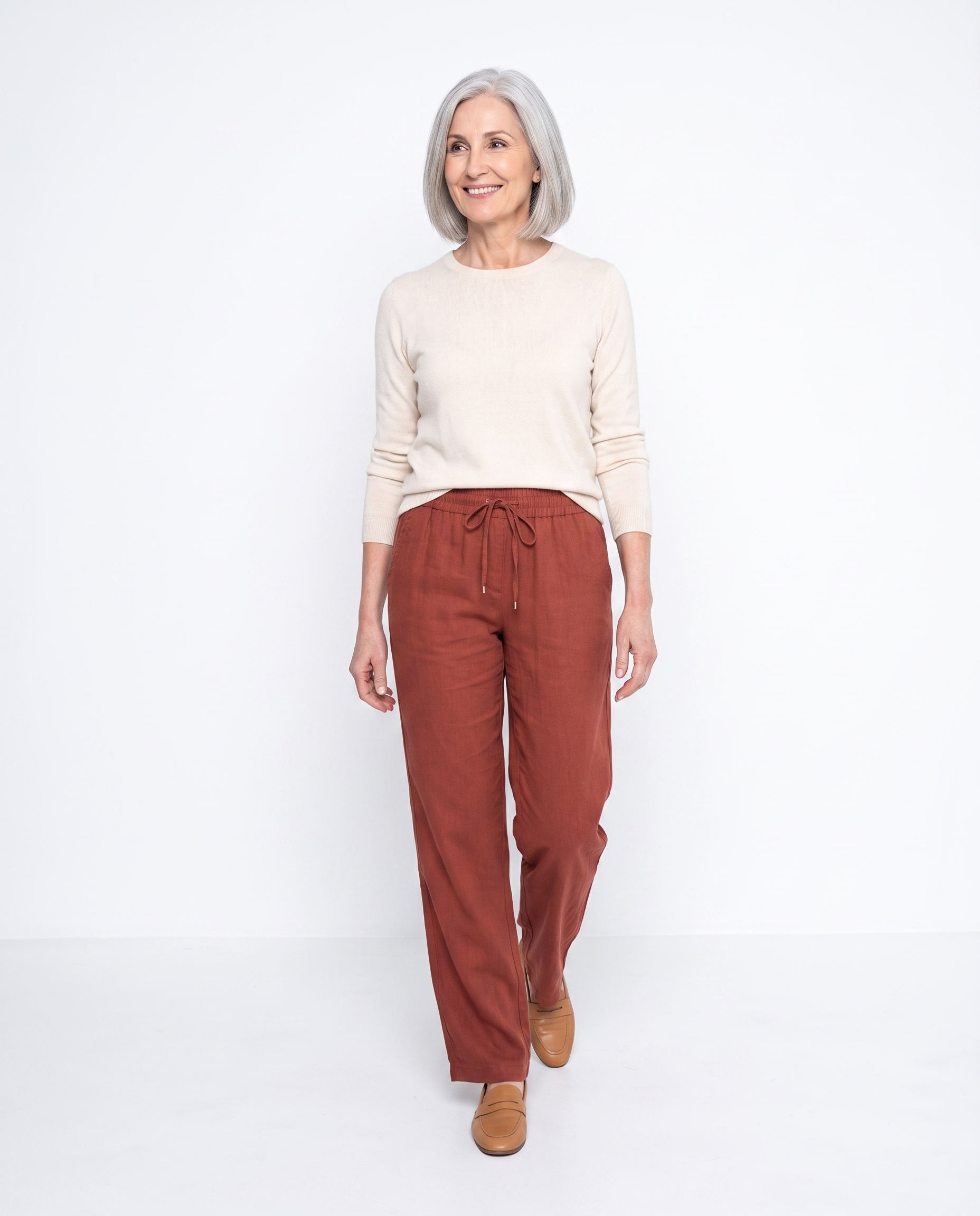 Rachel | Elegant Linen Drawstring Pants - Solfae