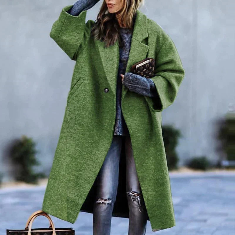 Rachel | Elegant Longline Wool Coat - Solfae