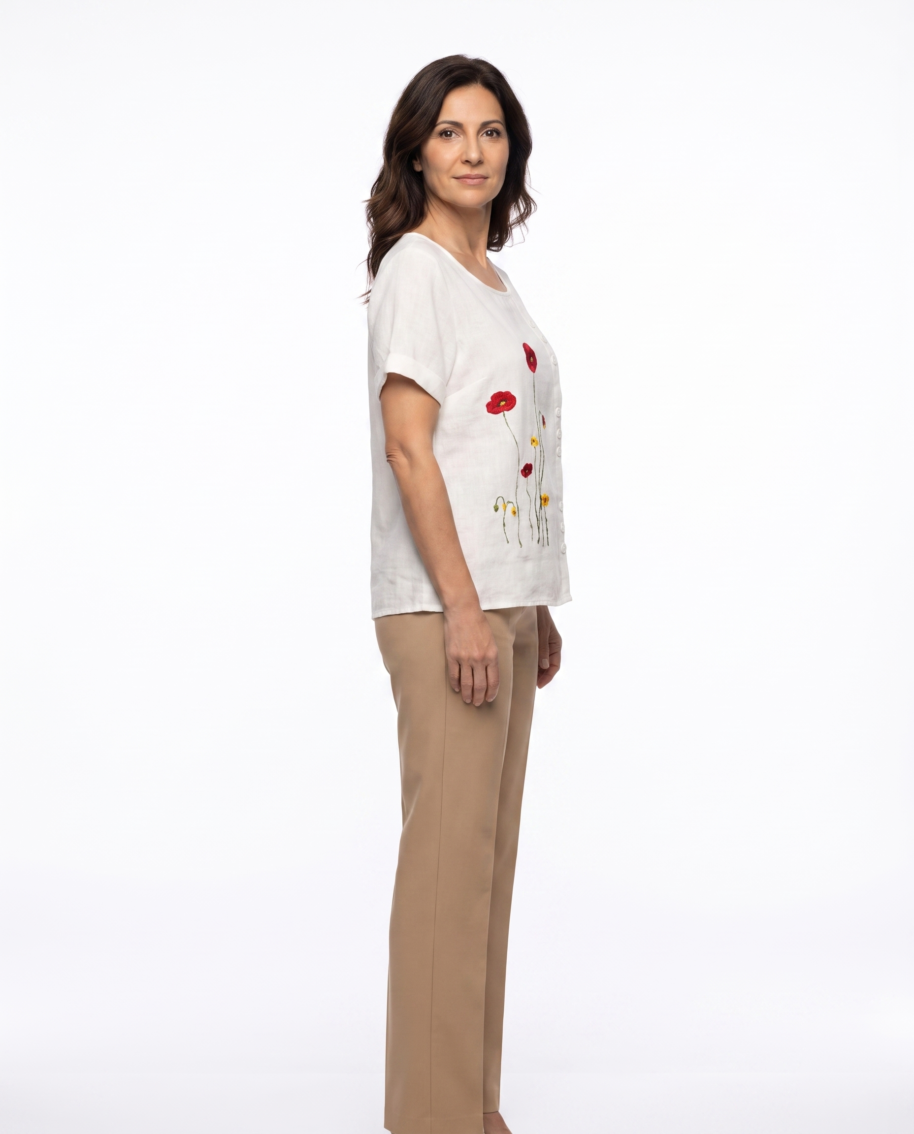 Rachel | Feminine Embroidered Linen Blouse - Solfae