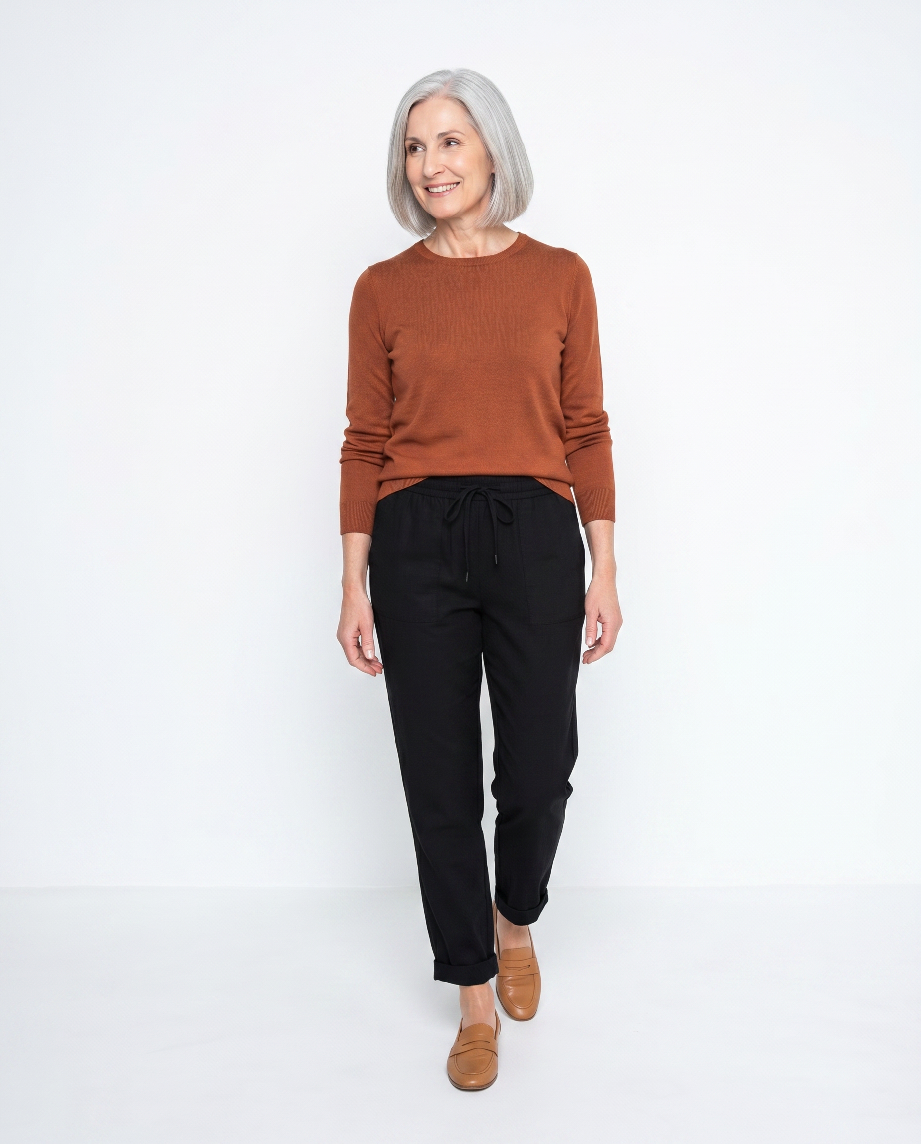 Rachel | Flattering Linen Elastic-Waist Pants - Solfae
