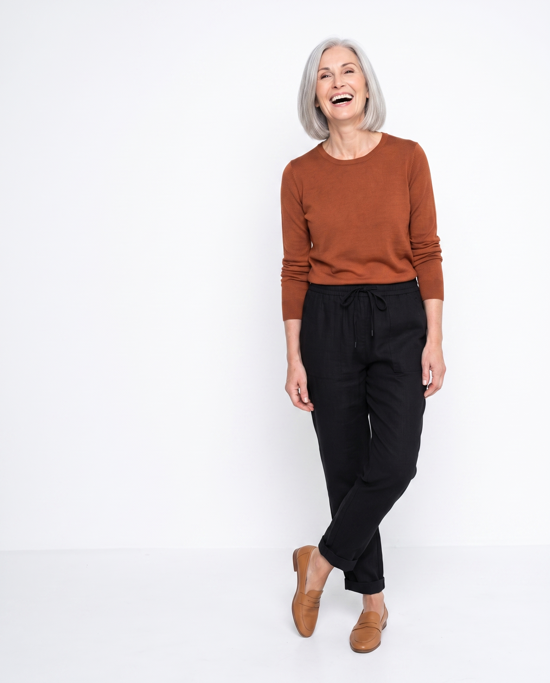 Rachel | Flattering Linen Elastic-Waist Pants - Solfae