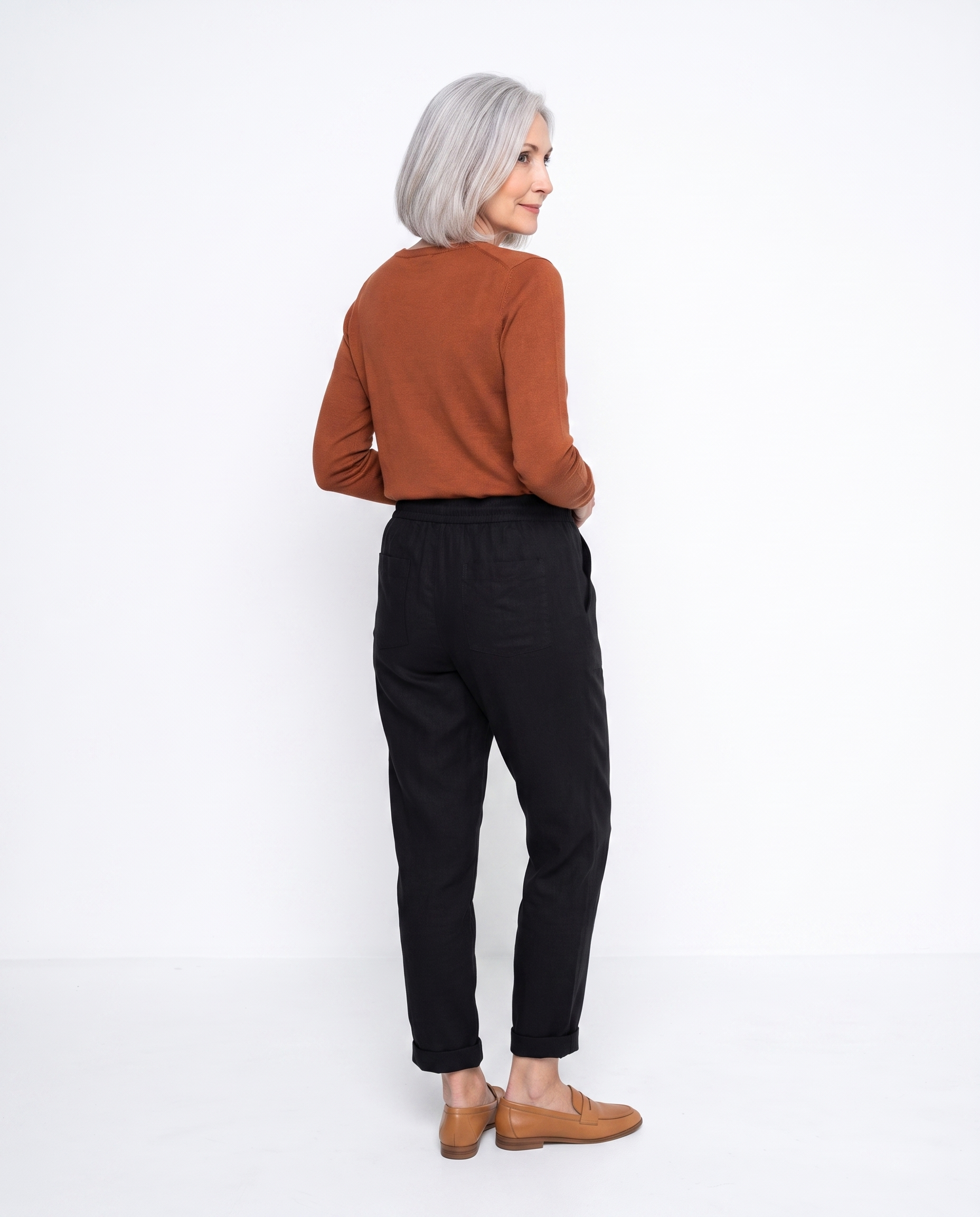 Rachel | Flattering Linen Elastic-Waist Pants - Solfae