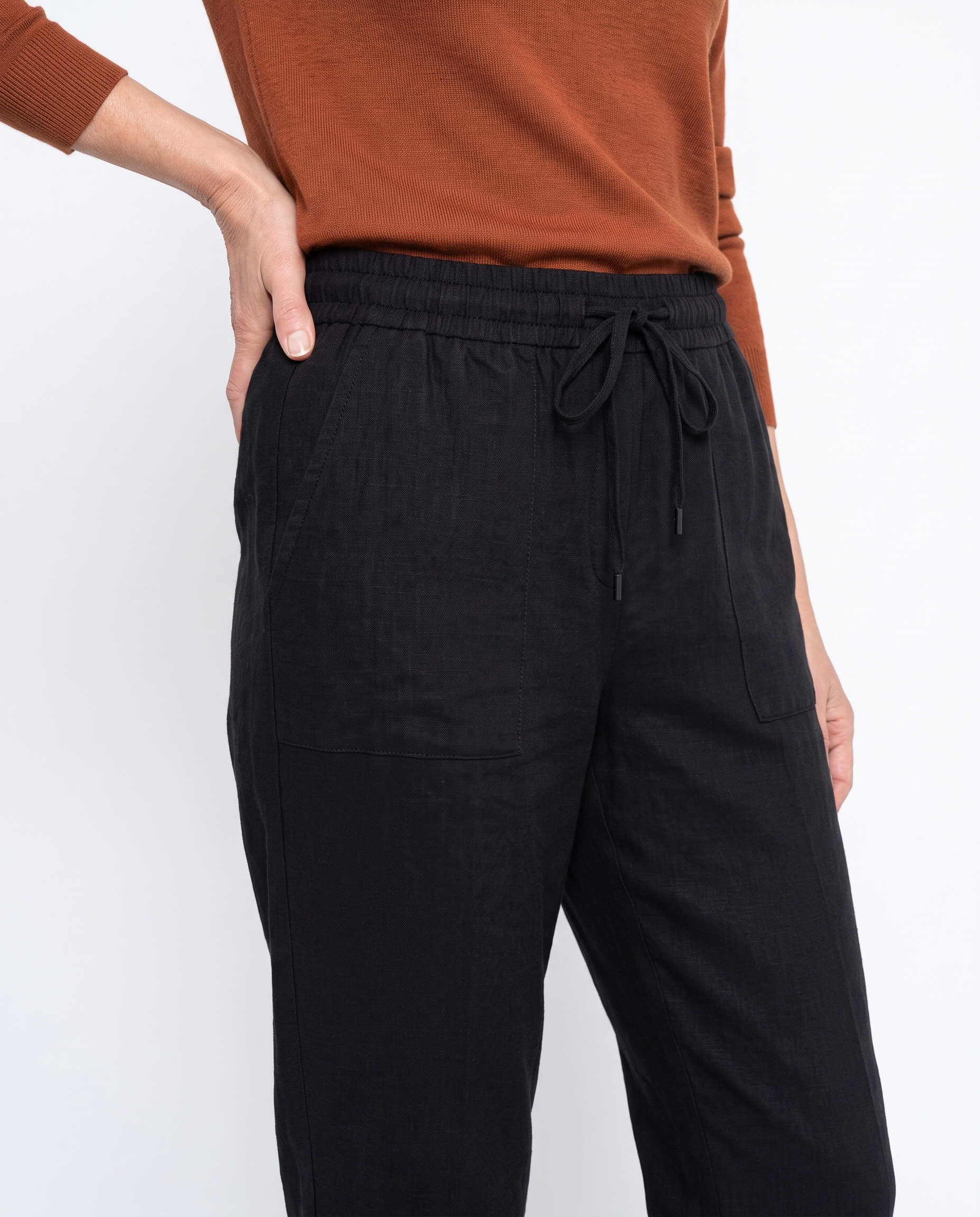 Rachel | Flattering Linen Elastic-Waist Pants - Solfae