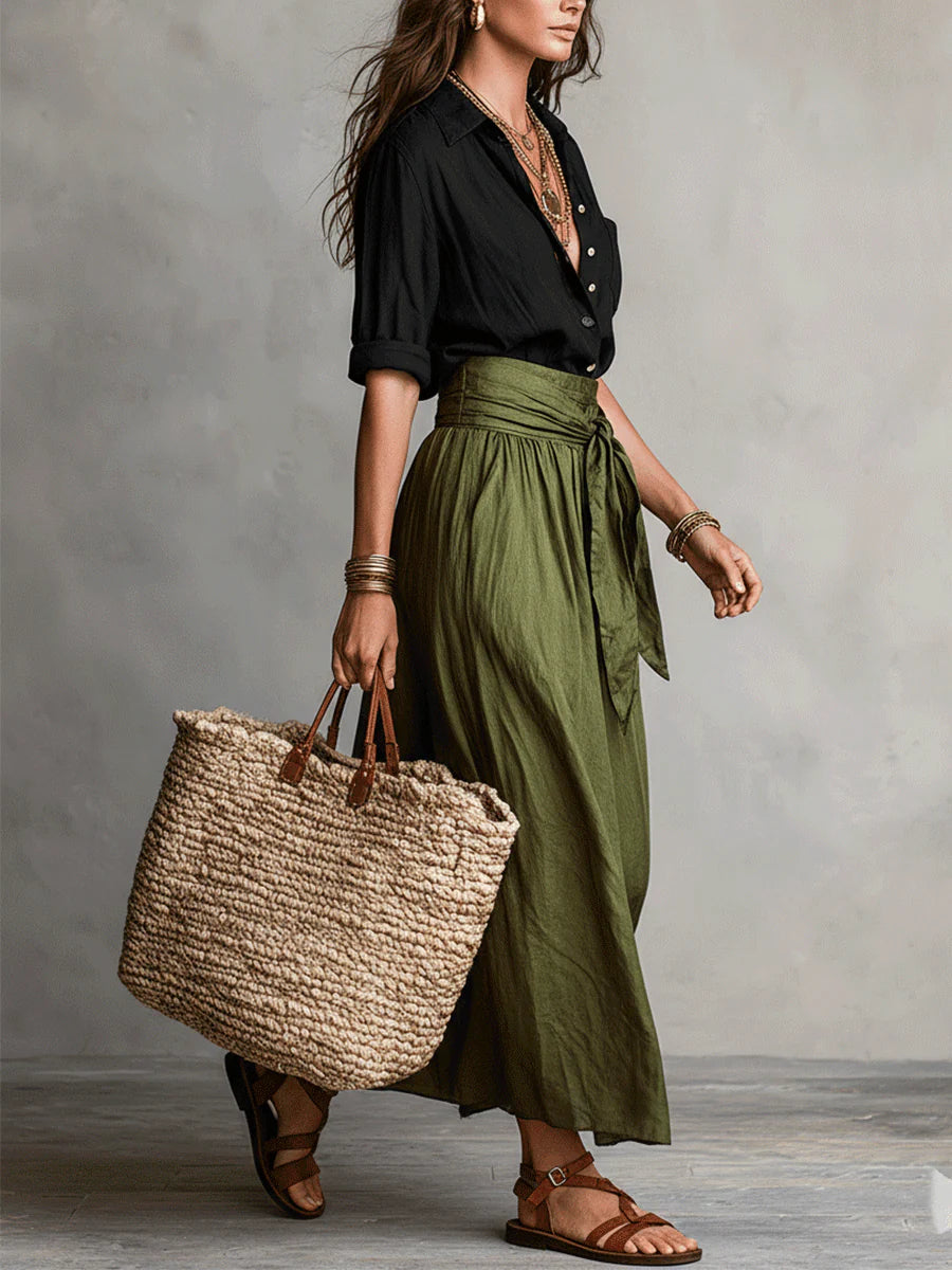 Rachel | Flattering Tie-Waist Two-Piece Set - Solfae