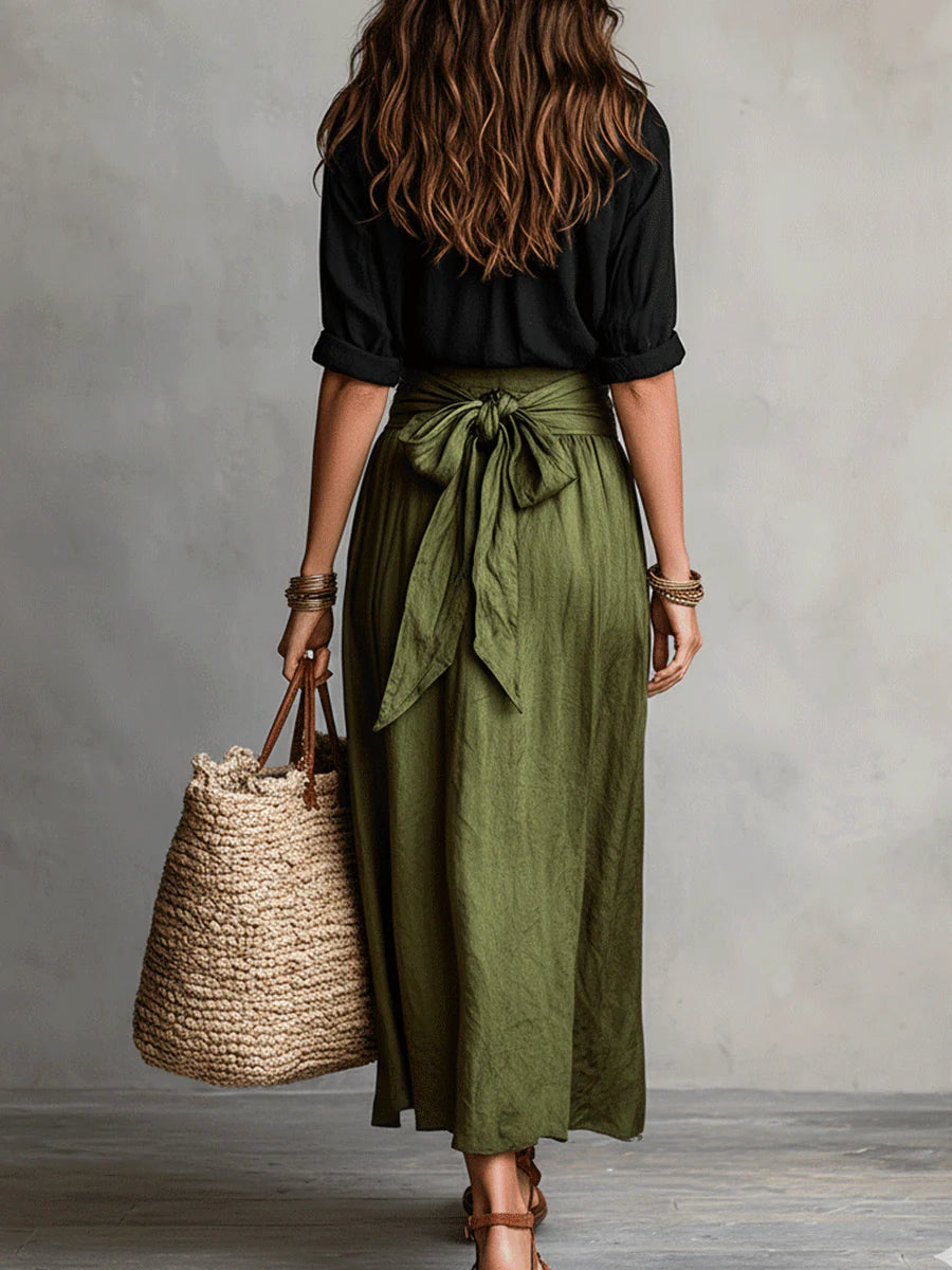 Rachel | Flattering Tie-Waist Two-Piece Set - Solfae