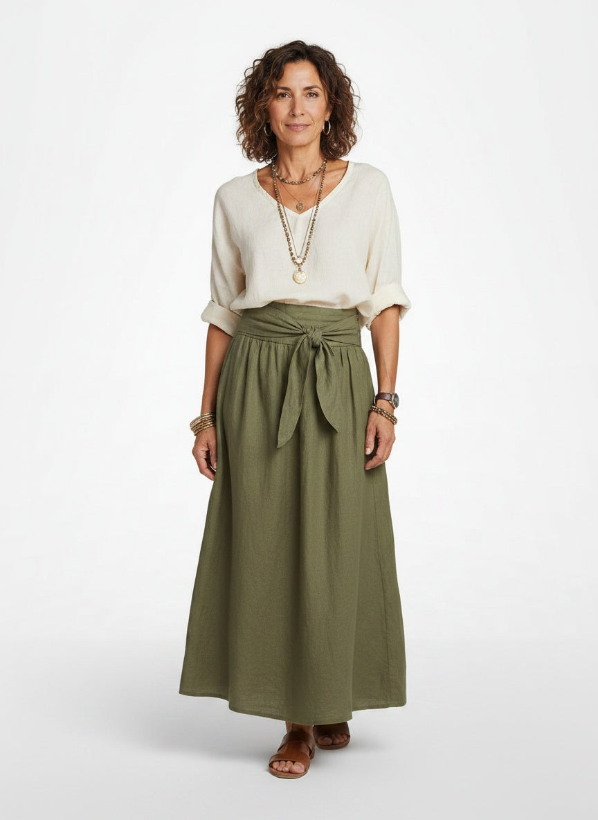 Rachel | Flattering Tie-Waist Two-Piece Set - Solfae