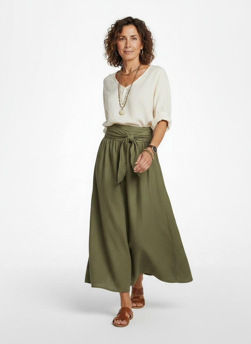 Rachel | Flattering Tie-Waist Two-Piece Set - Solfae