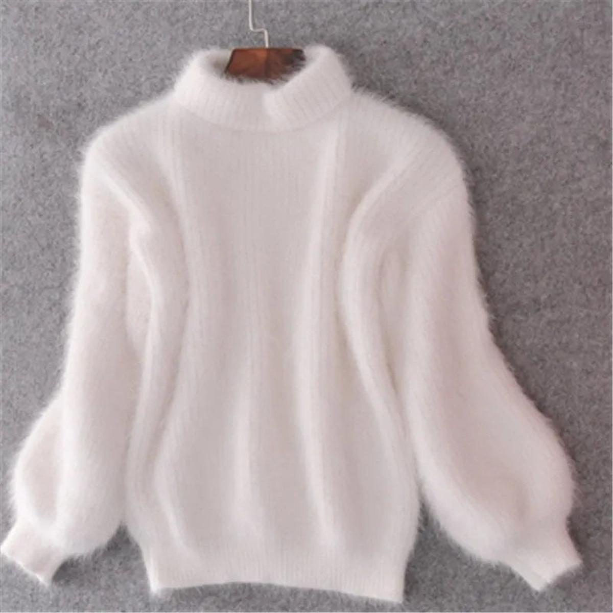 Rachel | Soft Fuzzy Mock-Neck Sweater - Solfae
