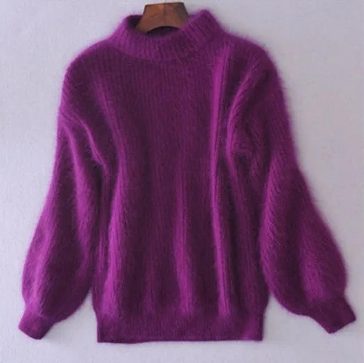 Rachel | Soft Fuzzy Mock-Neck Sweater - Solfae