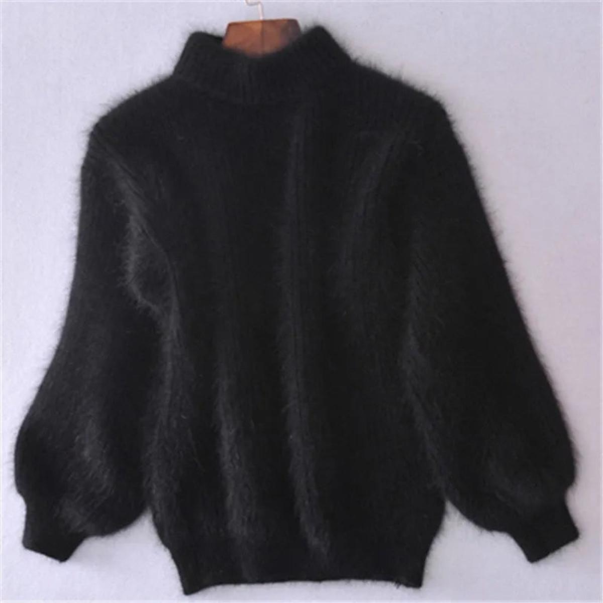 Rachel | Soft Fuzzy Mock-Neck Sweater - Solfae