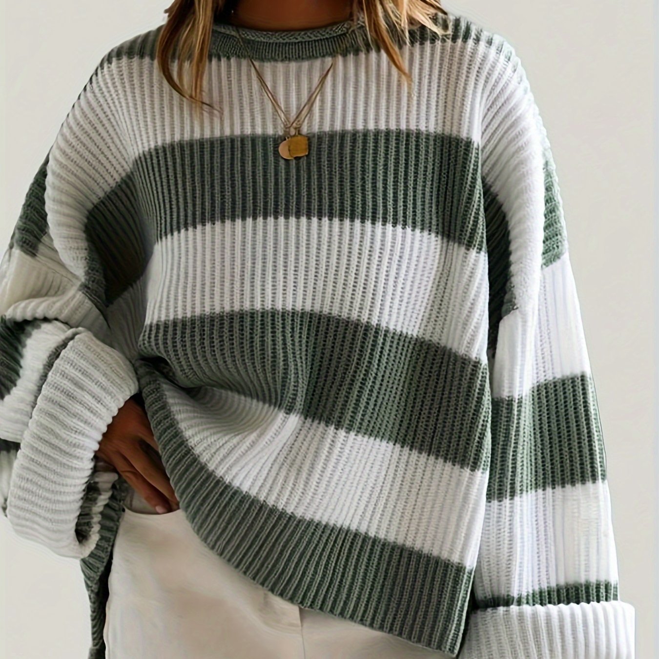Rachel | Stylish Striped Colorblock Sweater - Solfae