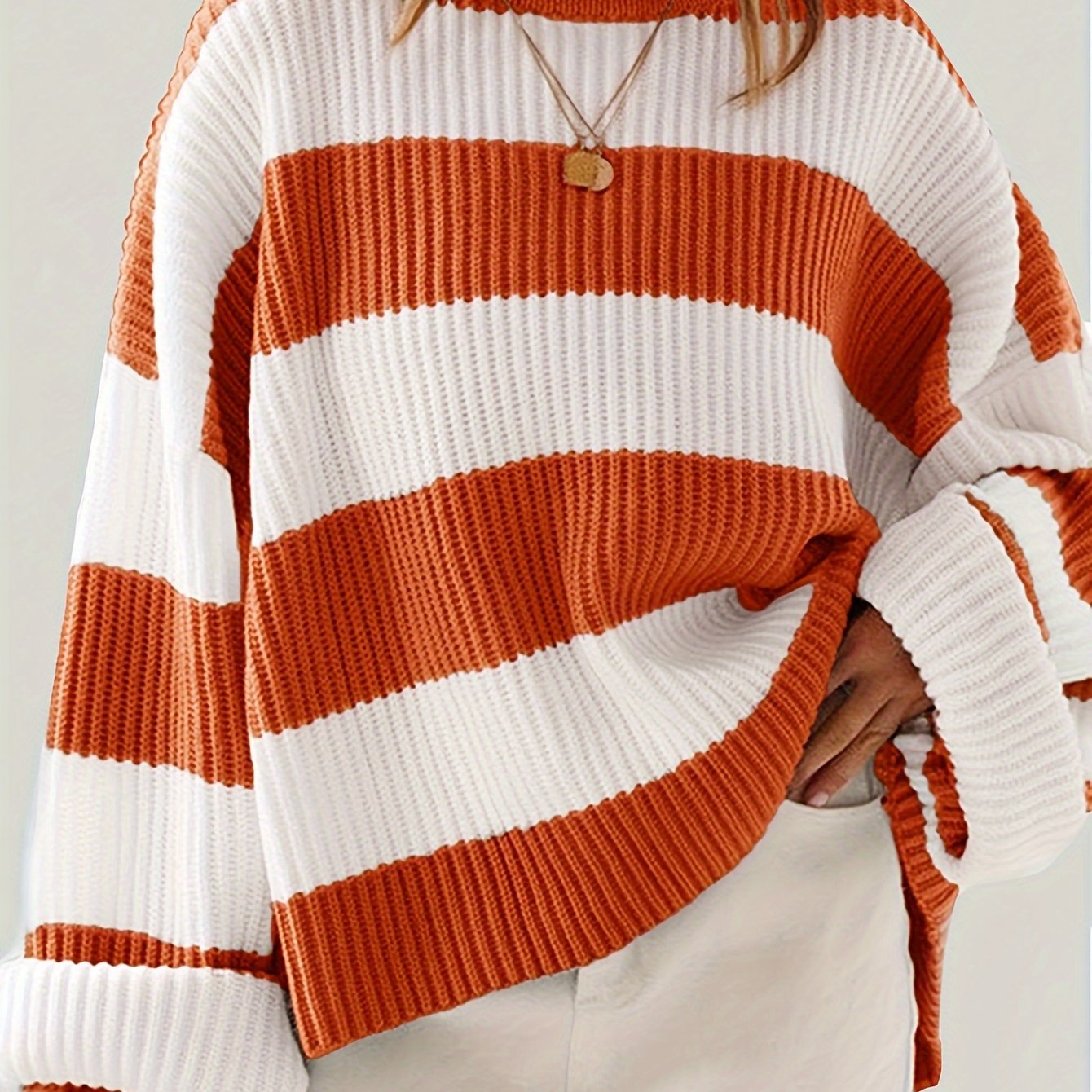 Rachel | Stylish Striped Colorblock Sweater - Solfae