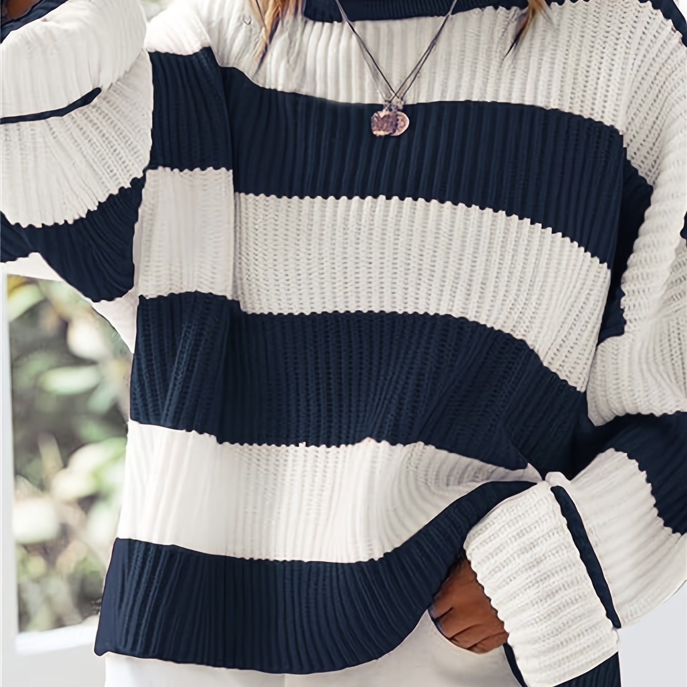 Rachel | Stylish Striped Colorblock Sweater - Solfae