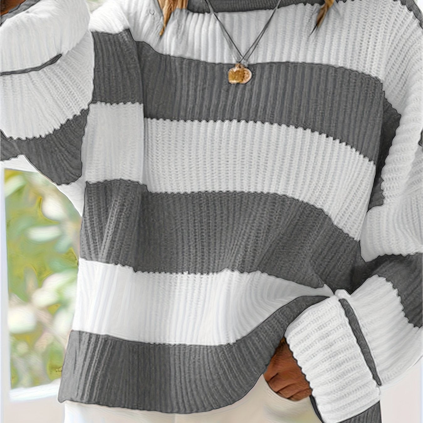 Rachel | Stylish Striped Colorblock Sweater - Solfae