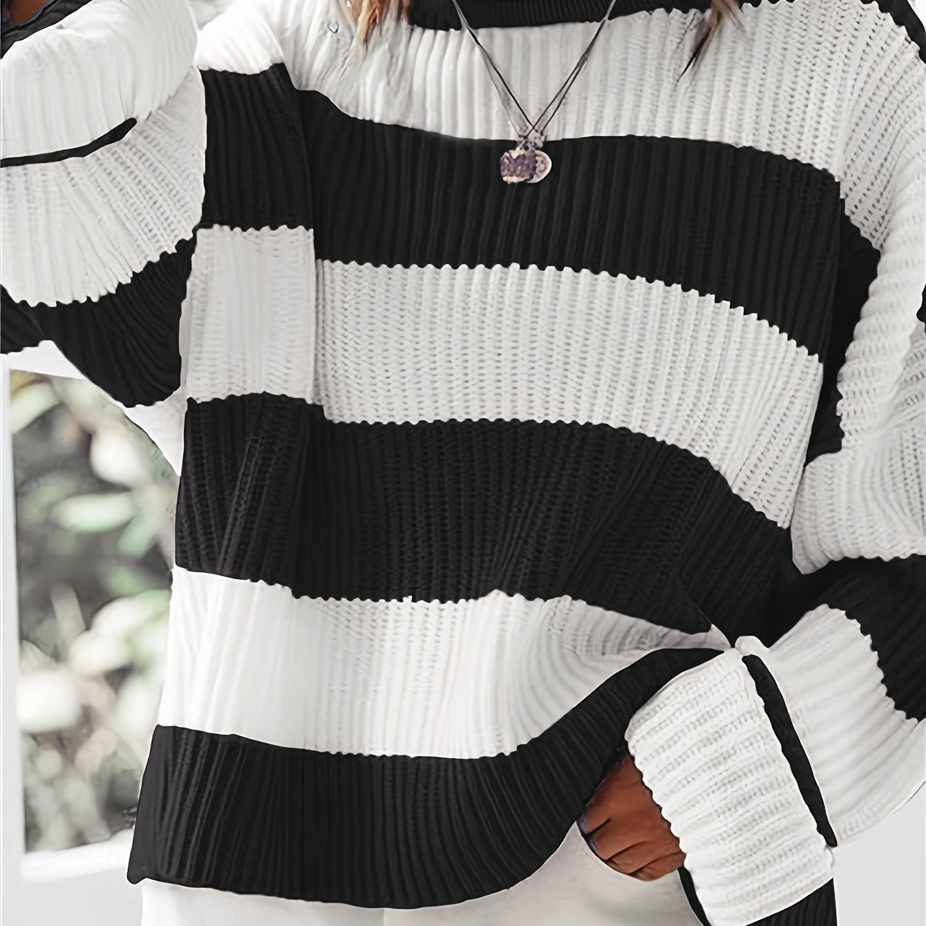 Rachel | Stylish Striped Colorblock Sweater - Solfae