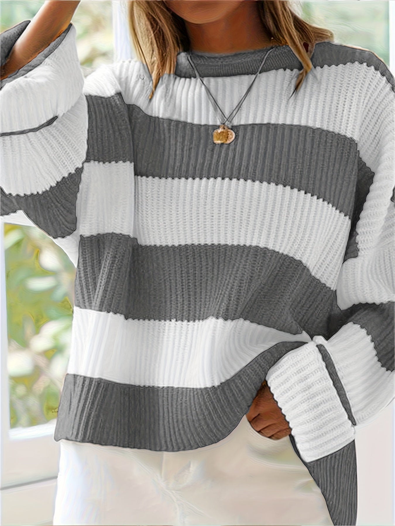 Rachel | Stylish Striped Colorblock Sweater - Solfae