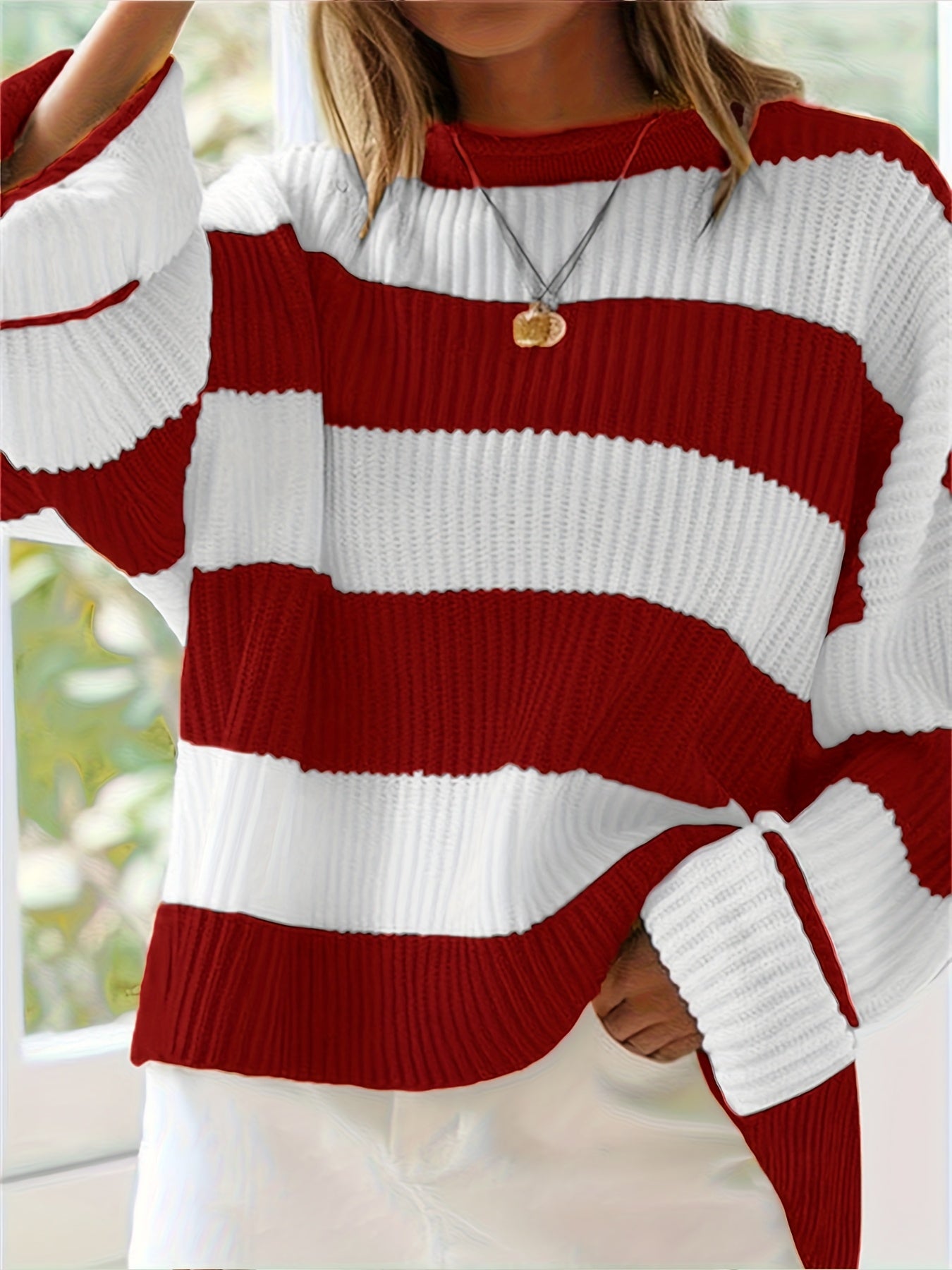 Rachel | Stylish Striped Colorblock Sweater - Solfae