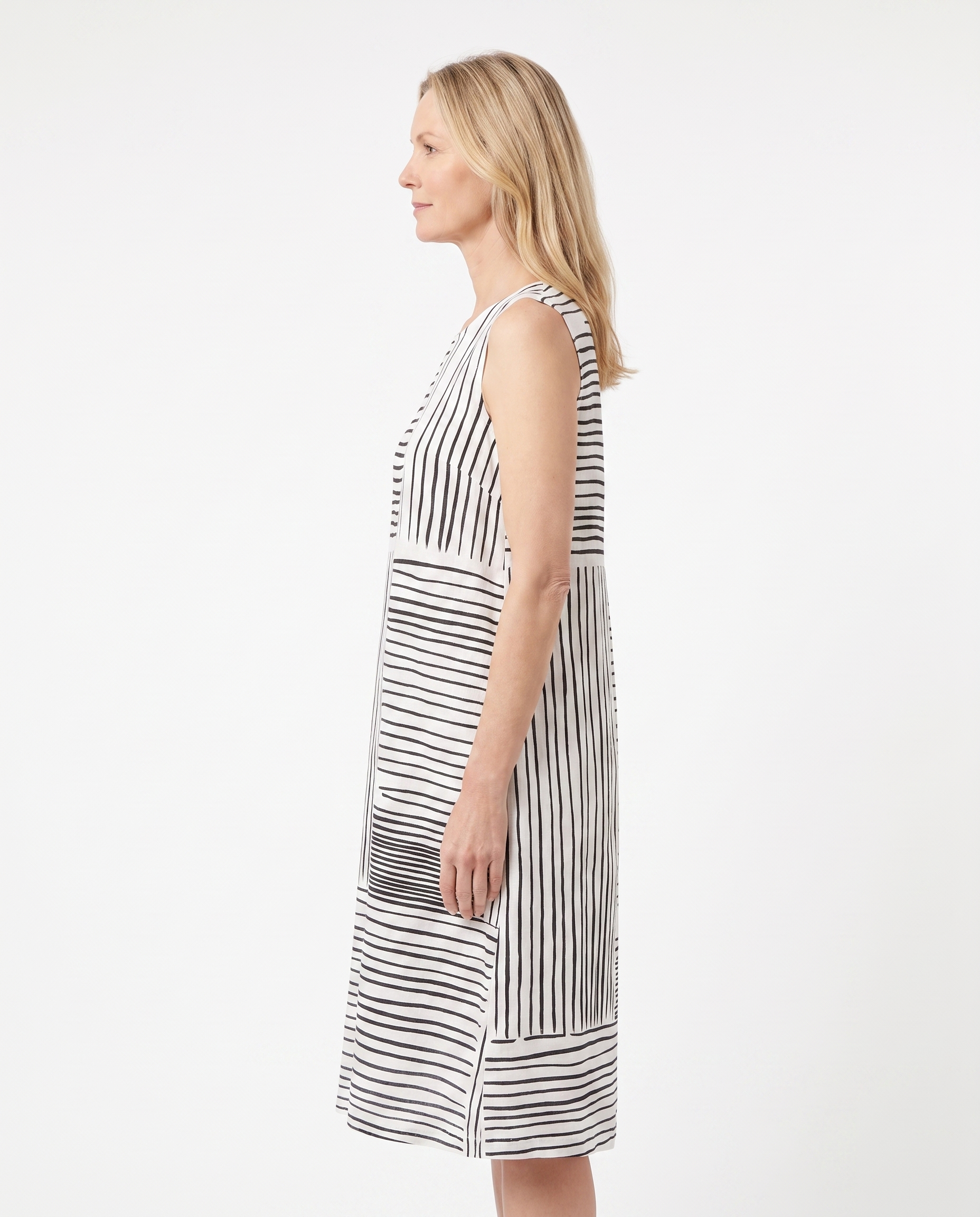 Rachel | Stylish Striped Midi Dress - Solfae