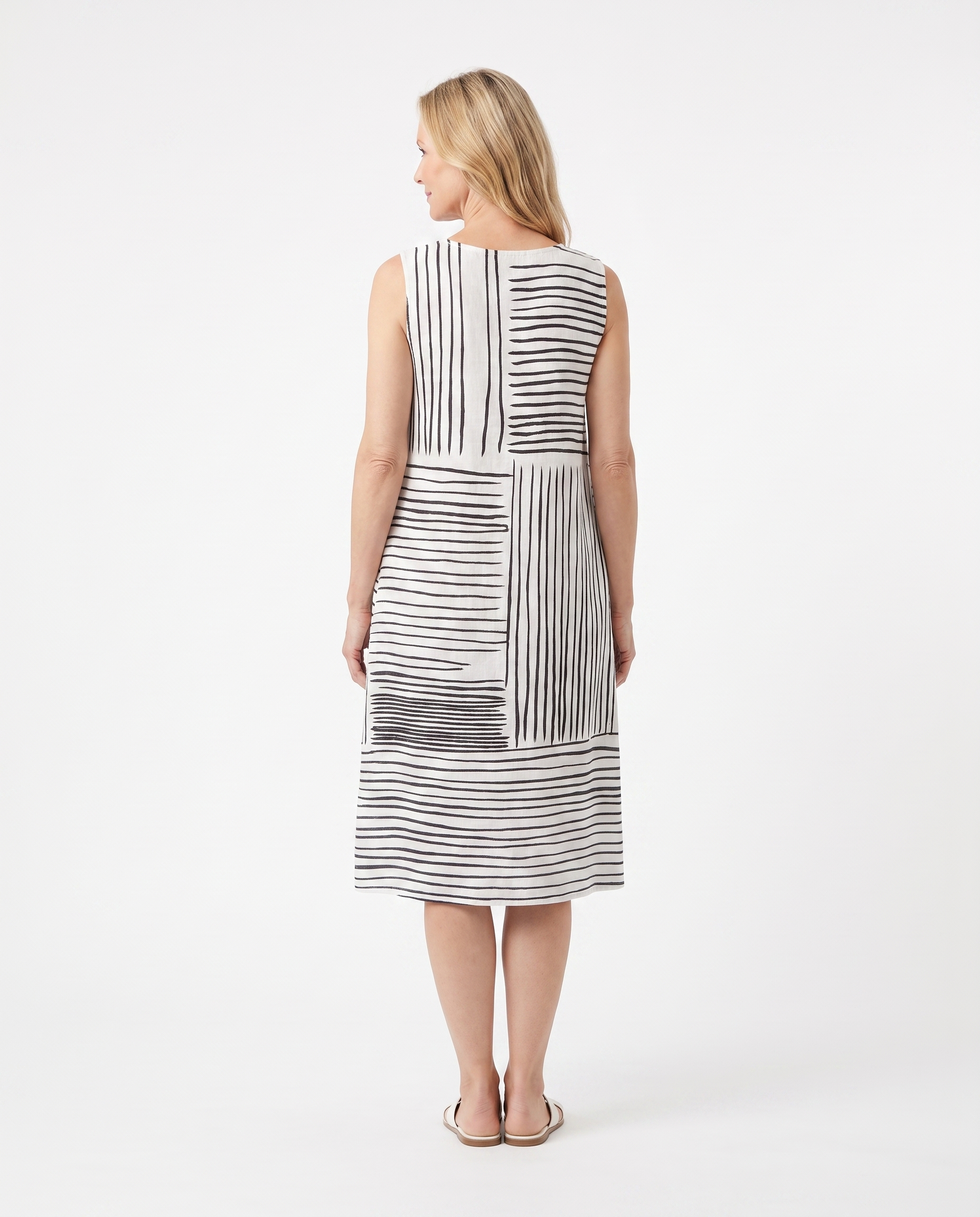 Rachel | Stylish Striped Midi Dress - Solfae