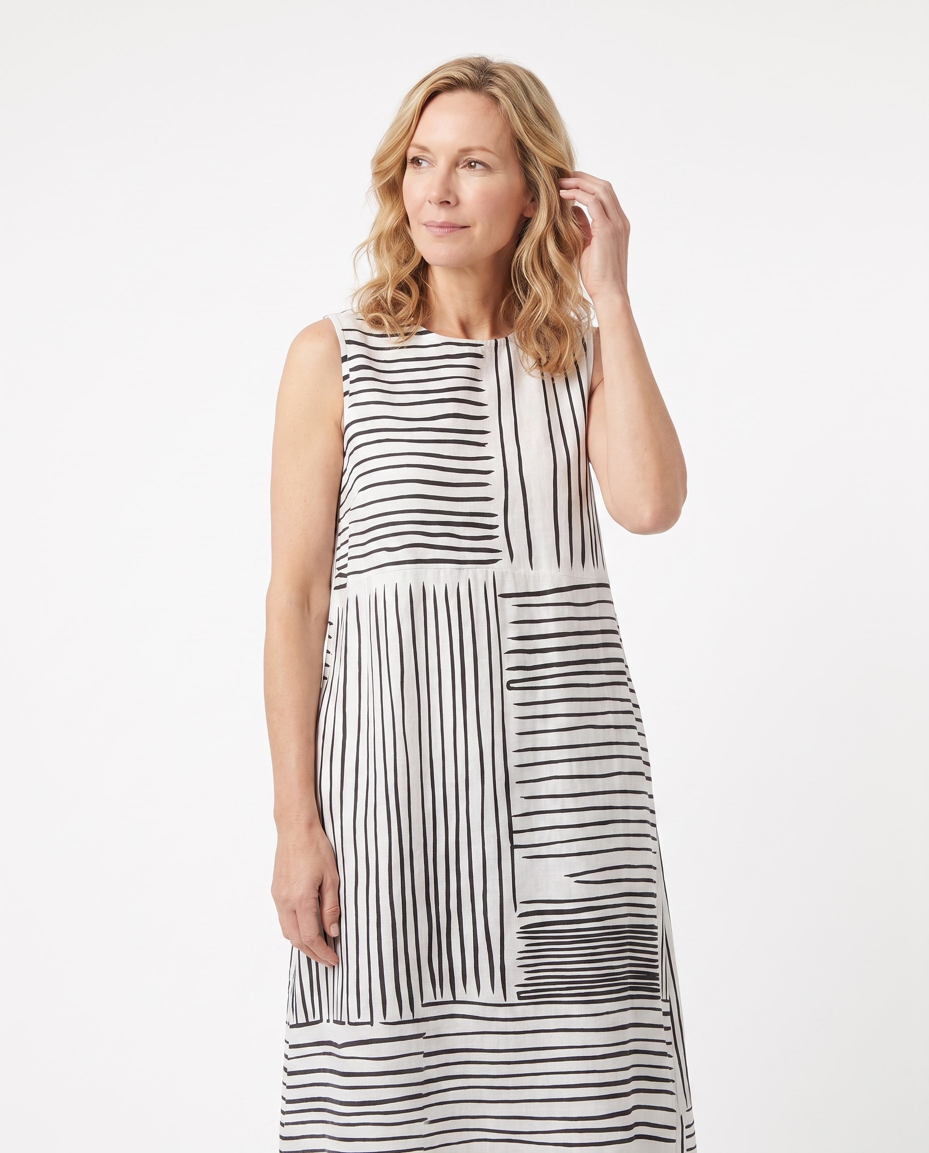 Rachel | Stylish Striped Midi Dress - Solfae