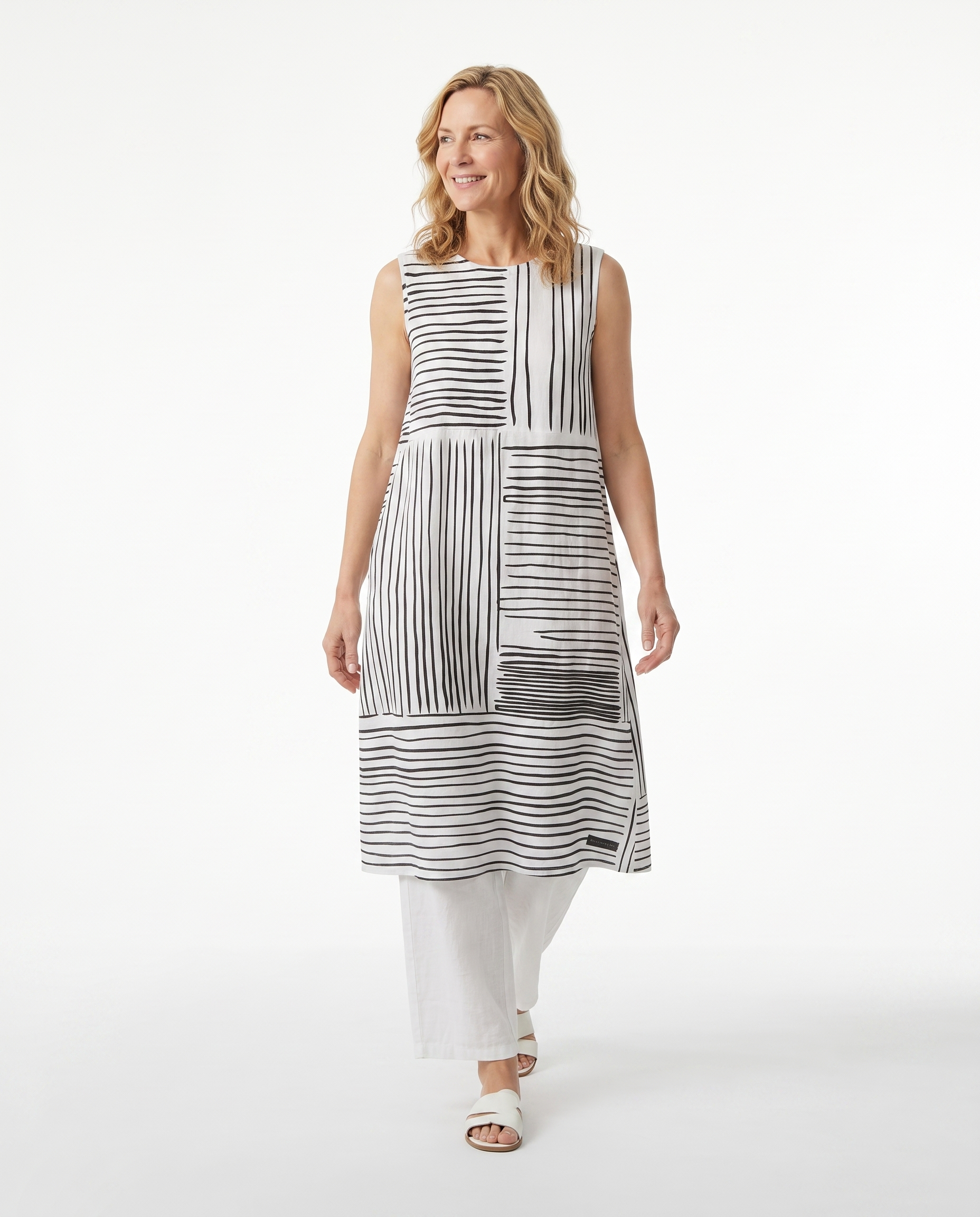 Rachel | Stylish Striped Midi Dress - Solfae