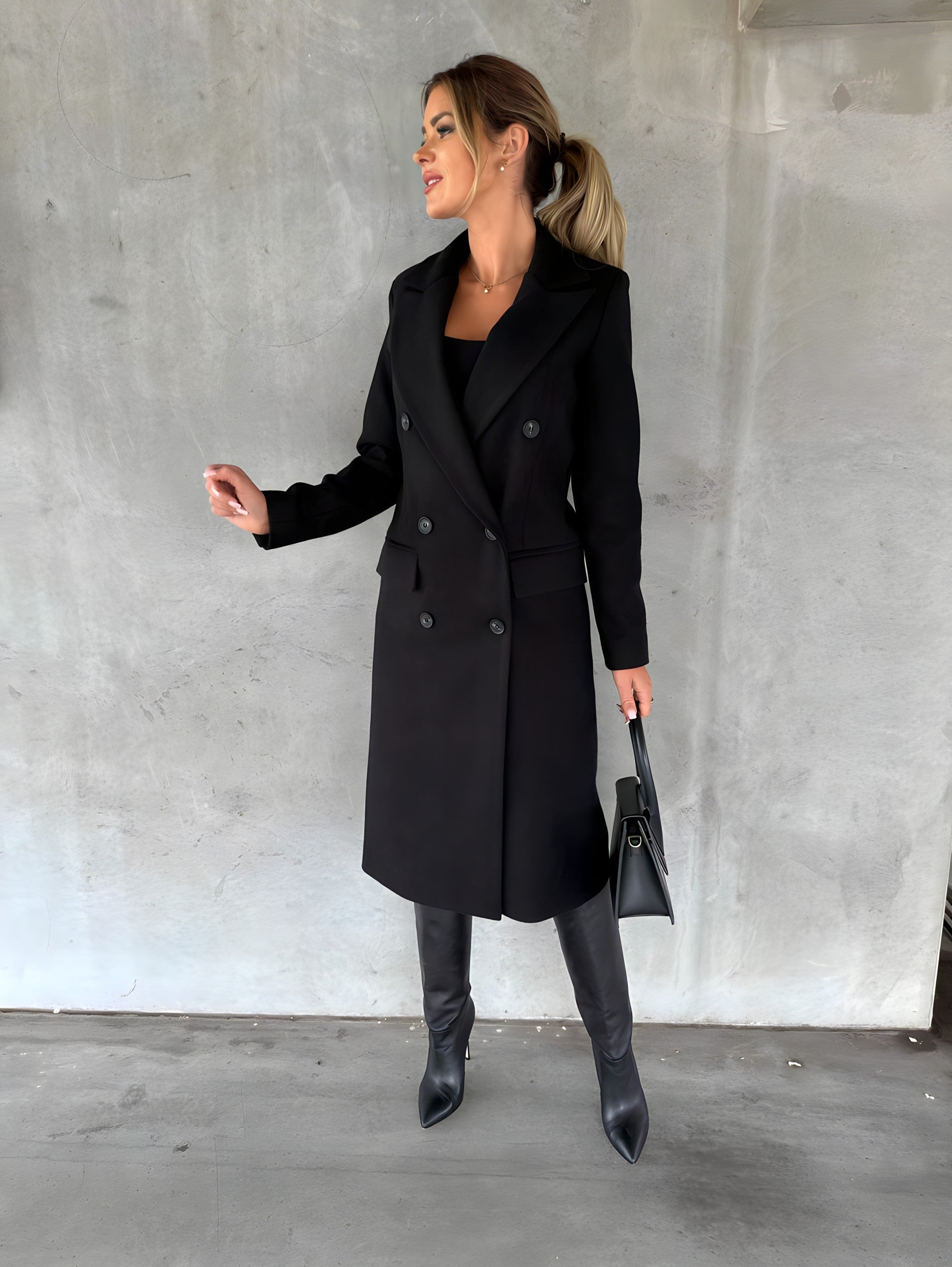 Rebecca | Elegant Double-Breasted Tailored Coat - Solfae