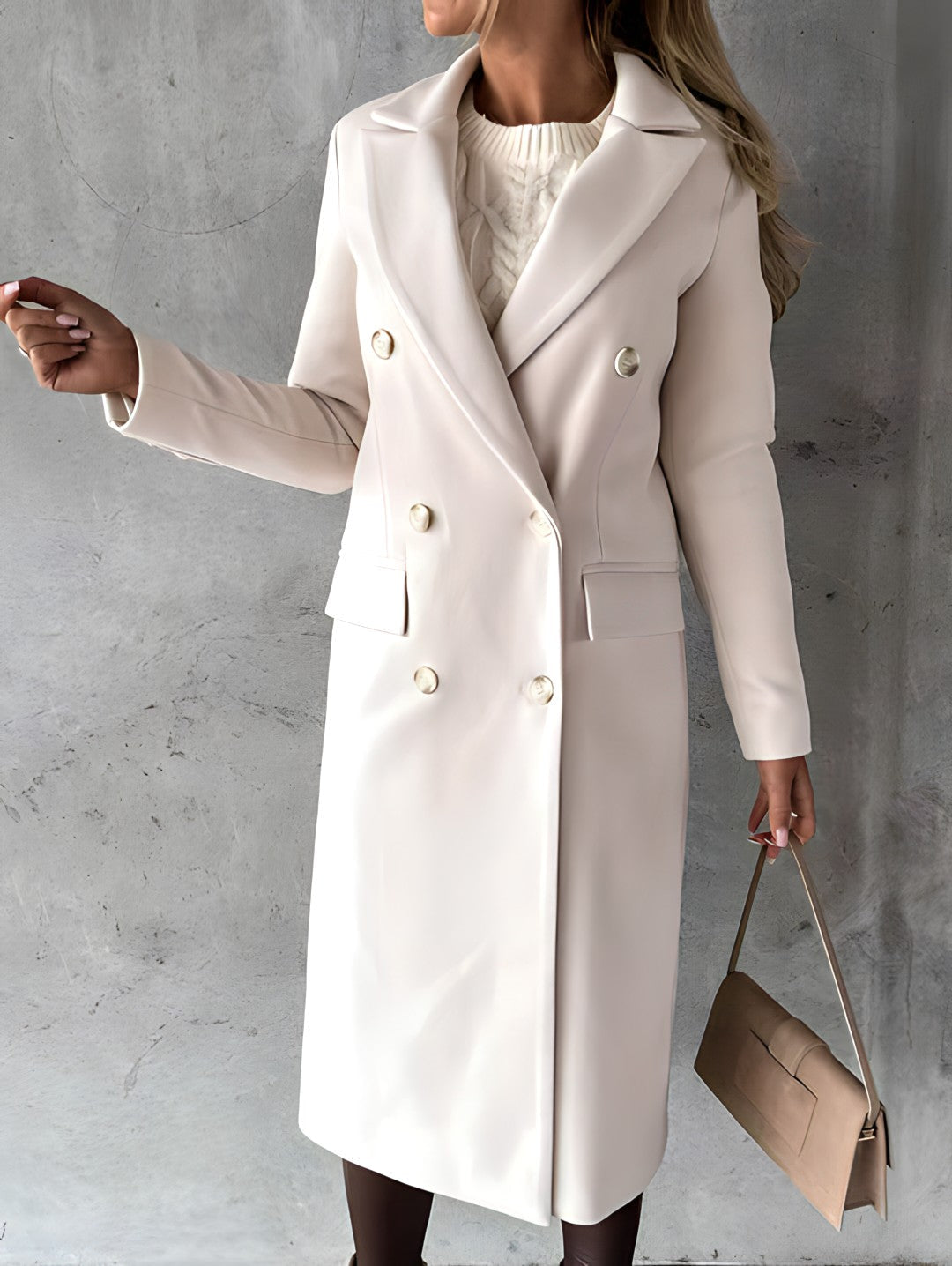 Rebecca | Elegant Double-Breasted Tailored Coat - Solfae