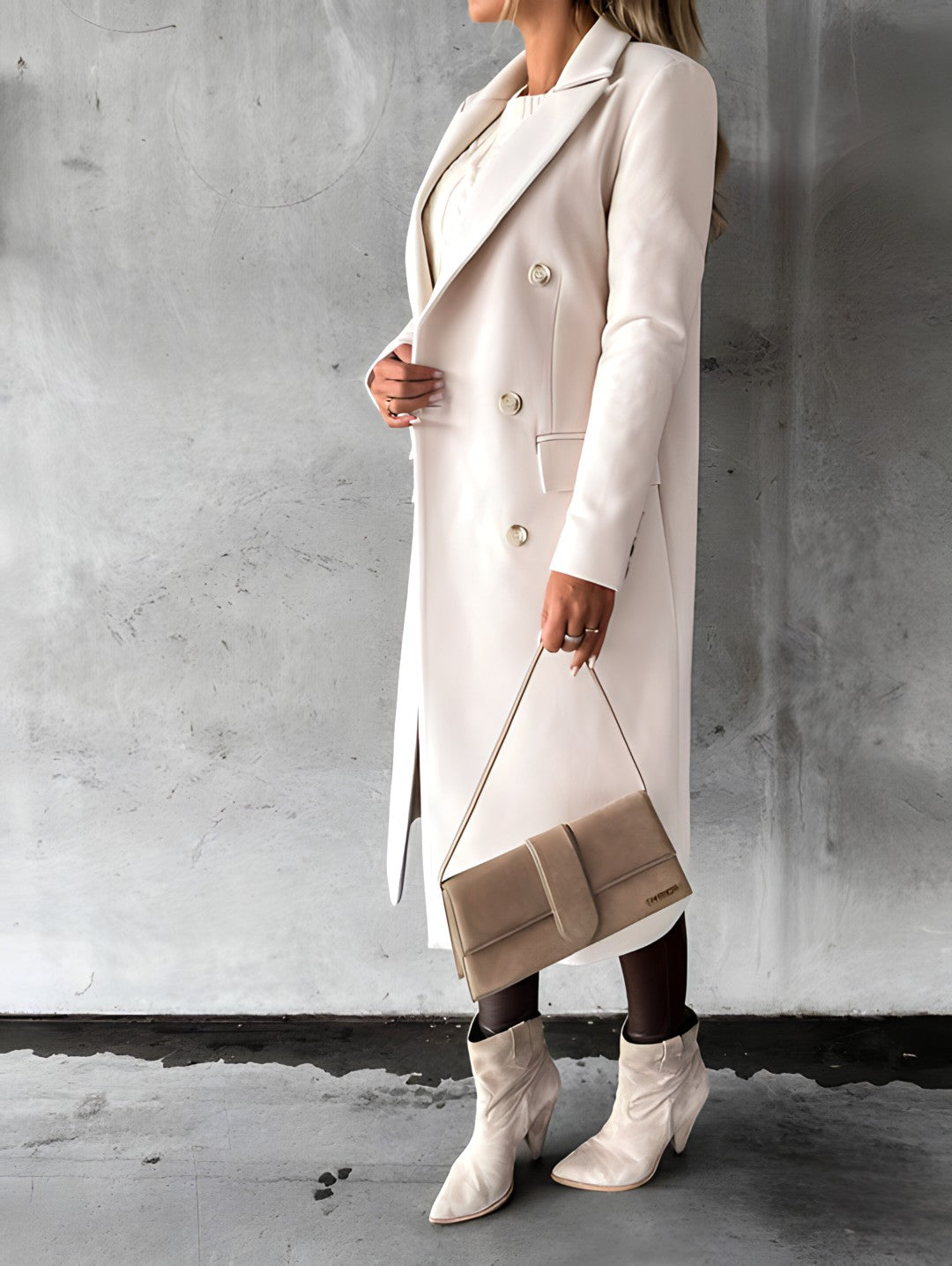 Rebecca | Elegant Double-Breasted Tailored Coat - Solfae