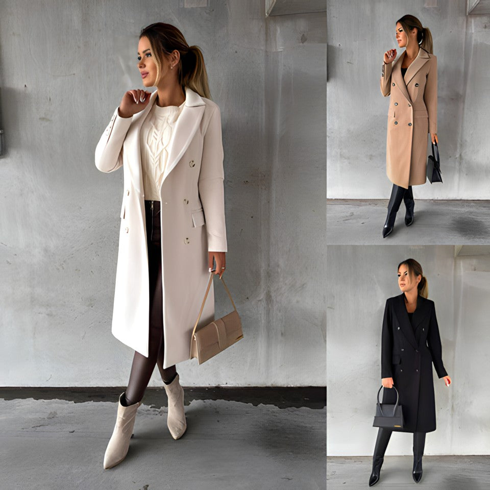 Rebecca | Elegant Double-Breasted Tailored Coat - Solfae