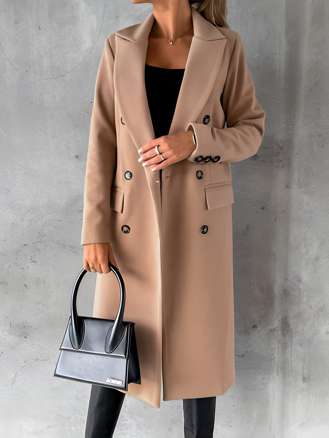 Rebecca | Elegant Double-Breasted Tailored Coat - Solfae