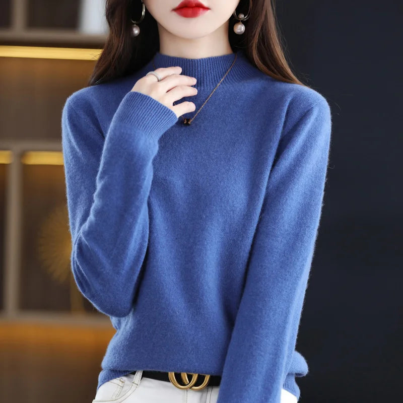 Rebecca | Elegant Neck Knit Sweater - Solfae