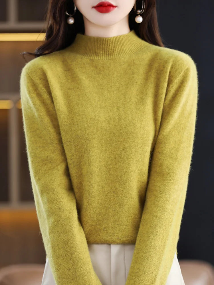 Rebecca | Elegant Neck Knit Sweater - Solfae