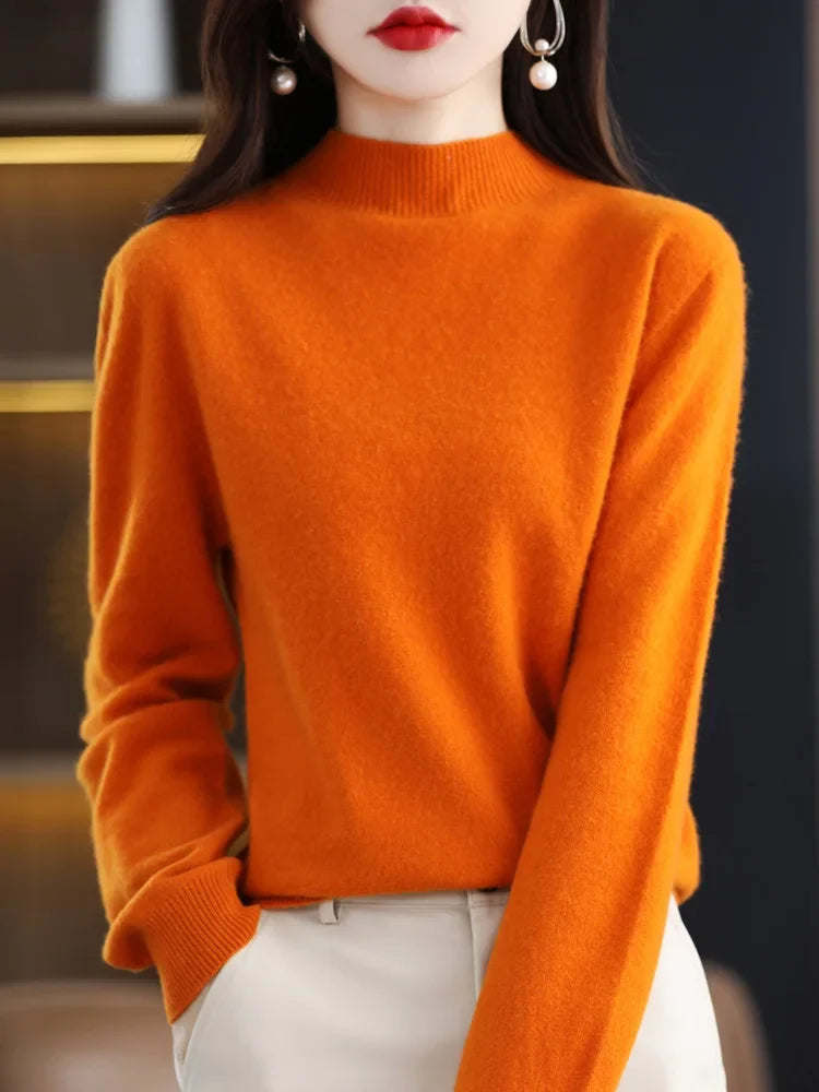 Rebecca | Elegant Neck Knit Sweater - Solfae