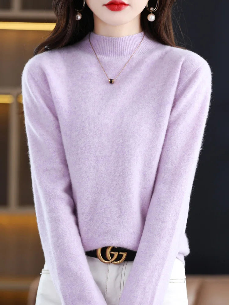 Rebecca | Elegant Neck Knit Sweater - Solfae