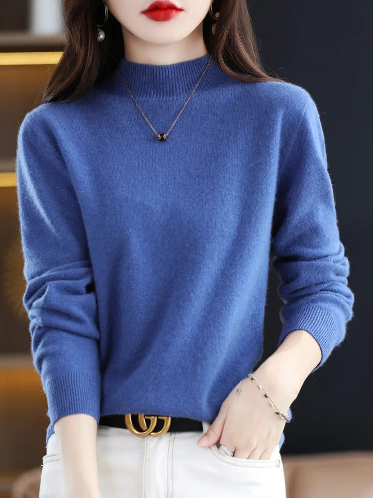Rebecca | Elegant Neck Knit Sweater - Solfae